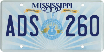 MS license plate ADS260