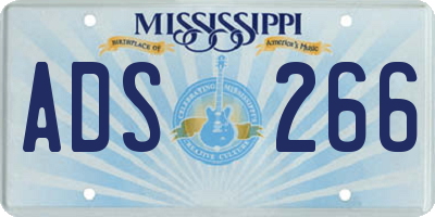 MS license plate ADS266