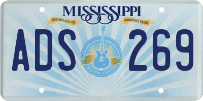 MS license plate ADS269
