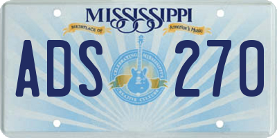 MS license plate ADS270