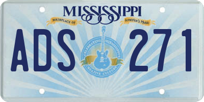 MS license plate ADS271