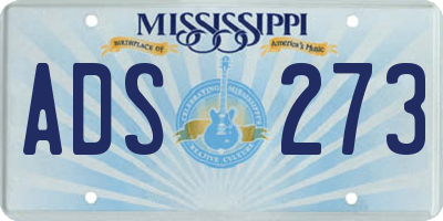 MS license plate ADS273