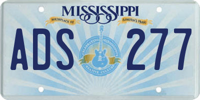 MS license plate ADS277