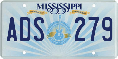 MS license plate ADS279