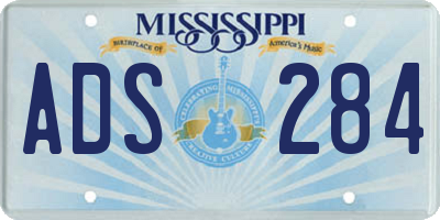 MS license plate ADS284