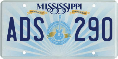 MS license plate ADS290