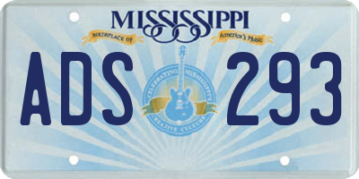 MS license plate ADS293