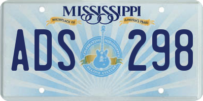 MS license plate ADS298