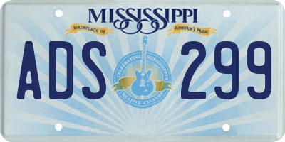 MS license plate ADS299