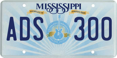 MS license plate ADS300