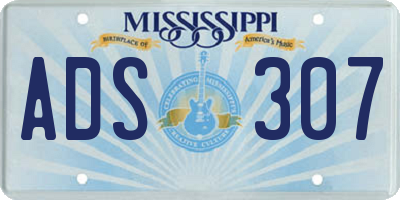 MS license plate ADS307