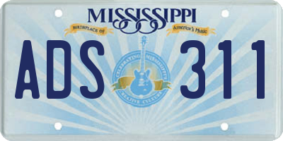 MS license plate ADS311