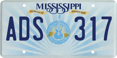 MS license plate ADS317