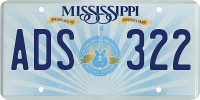 MS license plate ADS322