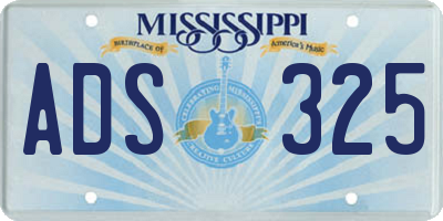 MS license plate ADS325