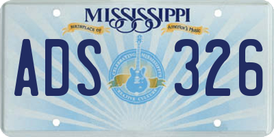MS license plate ADS326