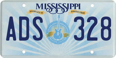 MS license plate ADS328