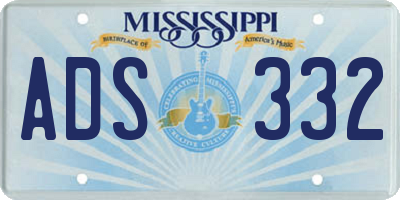 MS license plate ADS332
