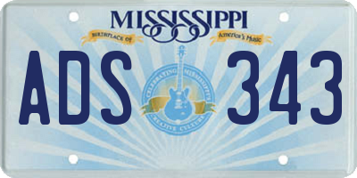 MS license plate ADS343