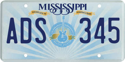 MS license plate ADS345