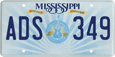 MS license plate ADS349