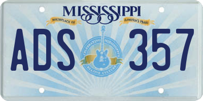 MS license plate ADS357