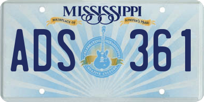 MS license plate ADS361