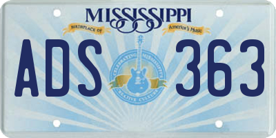 MS license plate ADS363