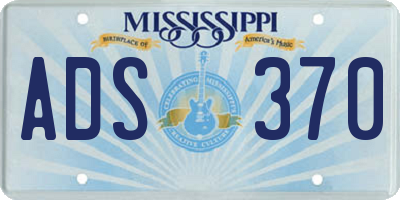 MS license plate ADS370