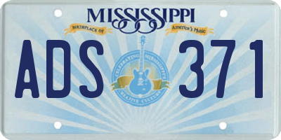 MS license plate ADS371
