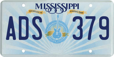 MS license plate ADS379