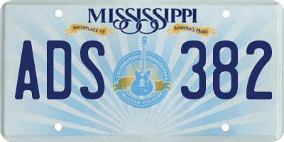 MS license plate ADS382