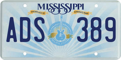 MS license plate ADS389