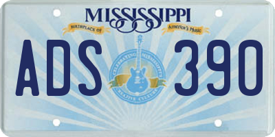 MS license plate ADS390
