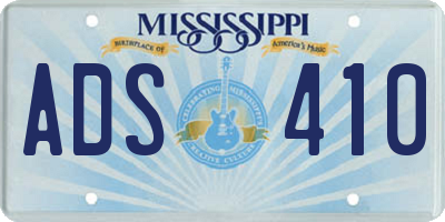 MS license plate ADS410