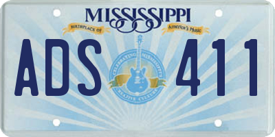 MS license plate ADS411