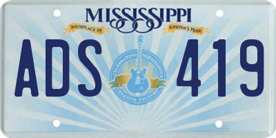 MS license plate ADS419