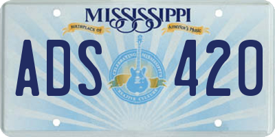 MS license plate ADS420