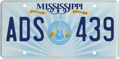 MS license plate ADS439