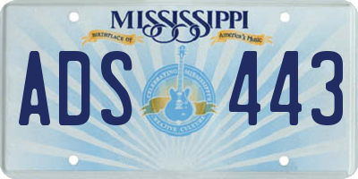 MS license plate ADS443