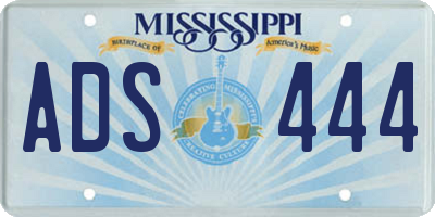 MS license plate ADS444