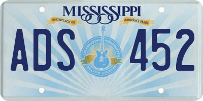MS license plate ADS452