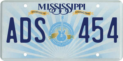 MS license plate ADS454