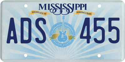 MS license plate ADS455