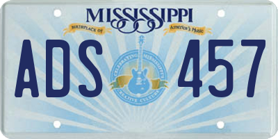 MS license plate ADS457