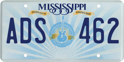 MS license plate ADS462