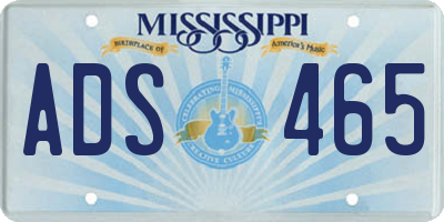 MS license plate ADS465