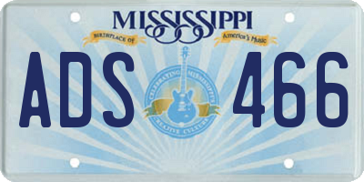 MS license plate ADS466