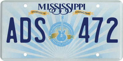 MS license plate ADS472