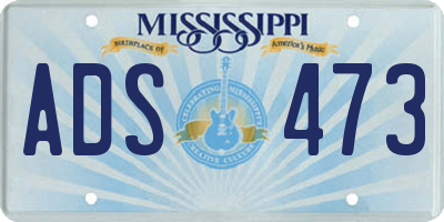 MS license plate ADS473